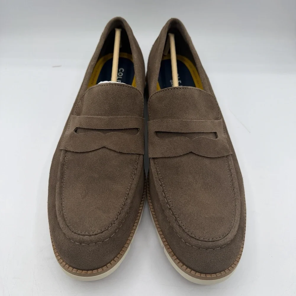 Cole Haan Flexgrand+ Penny Loafers Mens 10 M‎ Truffle Brown Suede Slip On Shoes - Picture 5 of 10